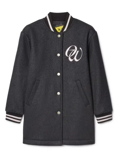 OFF-WHITE VARSITY SINGLE-BREASTED COAT