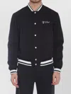 Off-white College Satin Souvenir Bomber Jacket In Black