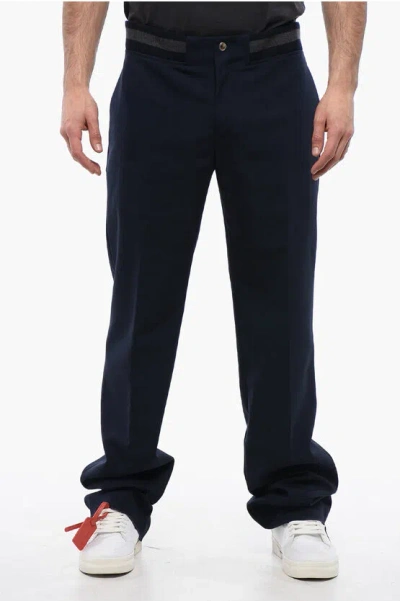 Off-white Varsity Tech Drill Pants With Elastic Waist