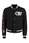 OFF-WHITE VARSITY WOOL BOMBER JACKET