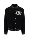 OFF-WHITE VARSITY WOOL BOMBER WITH ICONIC EMBROIDERY