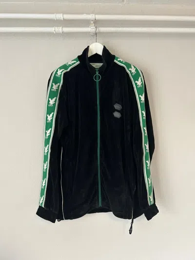 Pre-owned Off-white Velour Track Jacket Black Green