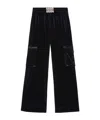 Off-white Velvet Cargo Track Pants In Black