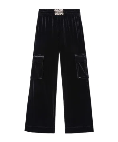 OFF-WHITE VELVET CARGO TRACK PANTS