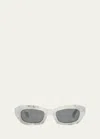 Off-white Venezia Acetate Cat-eye Sunglasses In Marble Dark Grey