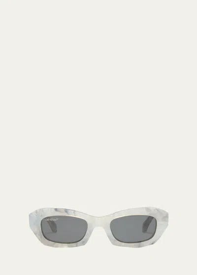 Off-white Venezia Acetate Cat-eye Sunglasses In Marble Dark Grey
