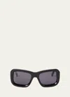 Off-white Verona Arrow Logo Acetate Butterfly Sunglasses In Black