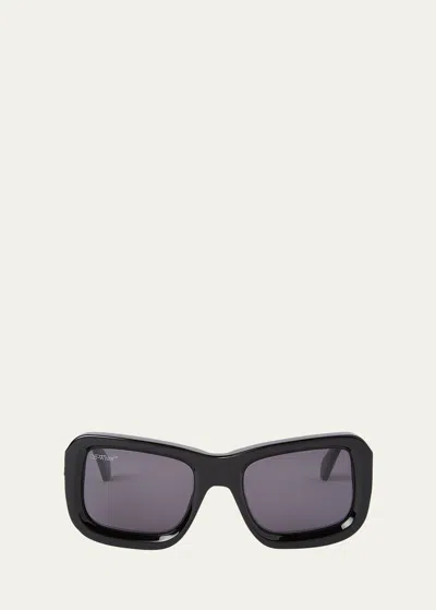 Off-white Verona Arrow Logo Acetate Butterfly Sunglasses In Black