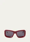 Off-white Verona Arrow Logo Acetate Butterfly Sunglasses In Burgundy