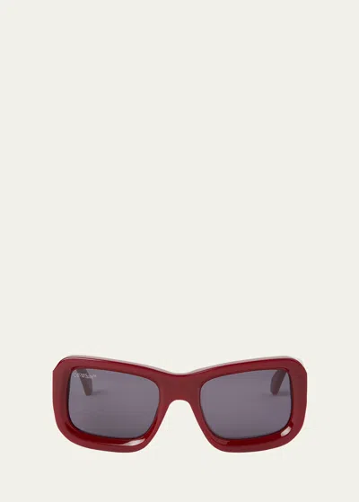 Off-white Verona Arrow Logo Acetate Butterfly Sunglasses In Burgundy