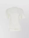 Off-white Solid Color Cotton Crew-neck T-shirt In Cream