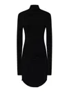 Off-white Twist-detail Long-sleeve Minidress In Black