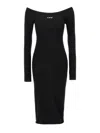 Off-white Lightweight Knit Midi Dress In White