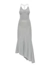 Off-white Ribbed-knit Midi Dress In Gray