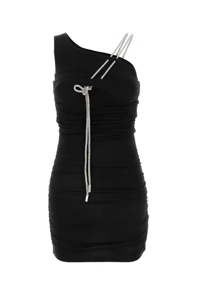 OFF-WHITE OFF WHITE BLACK STRETCH VISCOSE MINI DRESS