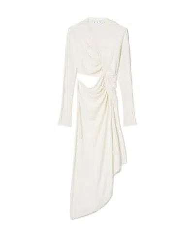 OFF-WHITE VI-CREPE DRAPED MIDI DRESS
