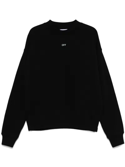Off-white Logo Printed Crewneck Sweatshirt In Black