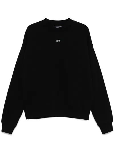 Off-white Off White Men Diagonal Striped Sweatshirt In Black