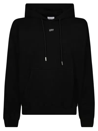 Off-white Brick Arrow Slim Cotton Hoodie In Black