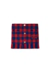 Off-white Vichy Fringes Mini Skirt In Red