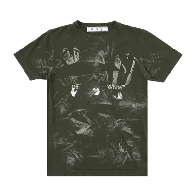 Pre-owned Off-white Vintage Bleach Tee 'kombu Green/white'