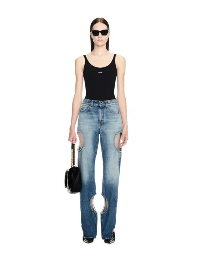 Off-white Off Stamp Rib Tank Top In Black