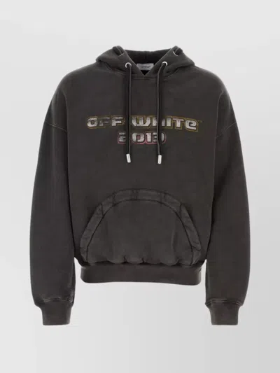 OFF-WHITE COTTON LOGO PRINT HOODIE