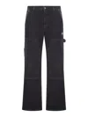 Off-white Vintage Gothic Carpenter Jeans In Denim In Black