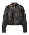 Off-white Leather Outerwear In Black