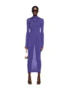Off-white Violet Ribbed Long Dress In Purple