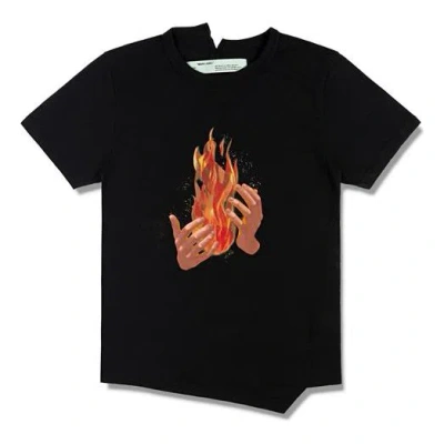Off-white Virgil Abloh Black Diag Fire Short Sleeve