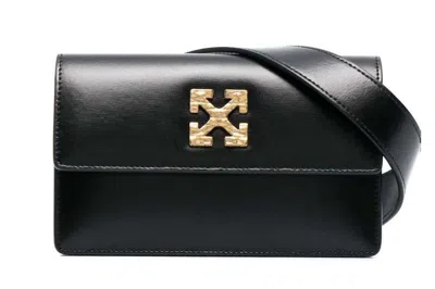 Pre-owned Off-white Virgil Abloh Jitney 0.8 Tonal Arrow Belt Bag Black