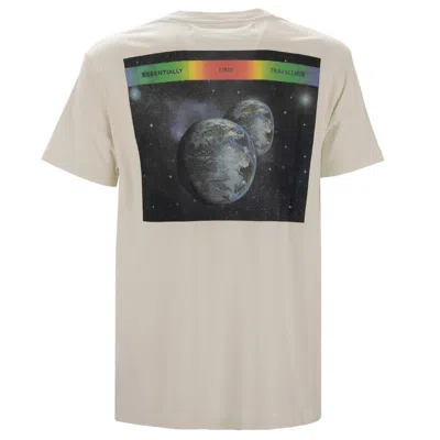 Pre-owned Off-white Virgil Abloh Oversize Space Art Dad Print Cotton T-shirt White