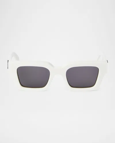 Off-white Virgil Acetate Square Sunglasses In 0107 White Dark Grey