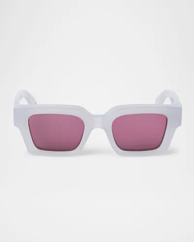 Off-white Virgil Acetate Square Sunglasses In 0928 Grey Burgundy