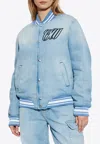 Off-white Virgil Obloh Beached Denim Bomber Jacket