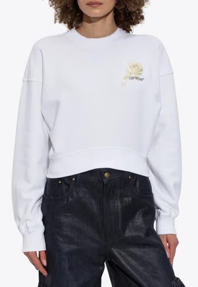 Off-white Virgil Obloh Cropped Sweatshirt In White