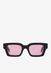 Off-white Virgil Rectangular Sunglasses In Pink