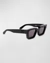 Off-white Virgil Square Acetate Sunglasses In Black Dark Grey
