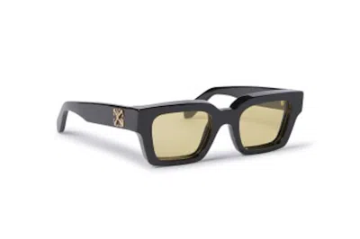 Pre-owned Off-white Virgil Square Sunglasses Black/yellow (oeri126s24pla0011018-fr)