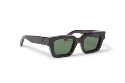 Pre-owned Off-white Virgil Square Sunglasses Havana/green (oeri126s24pla0016055-fr)