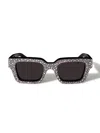 Off-white Virgil Rhinestone-embellished Sunglasses In Silver