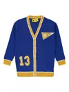 Off-white Virgin Wool Cardigan In Blue