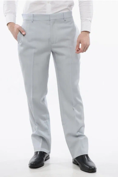 Off-white Side-stripe Virgin Wool Tailored Trousers In Blue