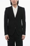 Off-white Virgin Wool Formal Vars Blazer With Logo Patch