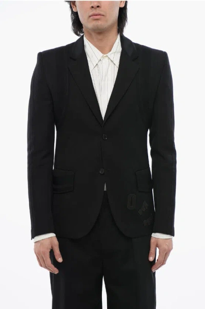 OFF-WHITE VIRGIN WOOL FORMAL VARS BLAZER WITH LOGO PATCH