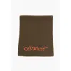 Off-white Virgin Wool Scarf With Embroidered Logo