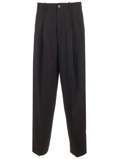 Off-white Virgin Wool Trousers Black