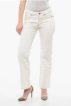 Off-white White Contrast-stitching Straight-leg Jeans