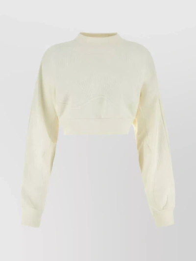 OFF-WHITE VORTIX COR EMBOSSED CREWNECK CROPPED TOP
